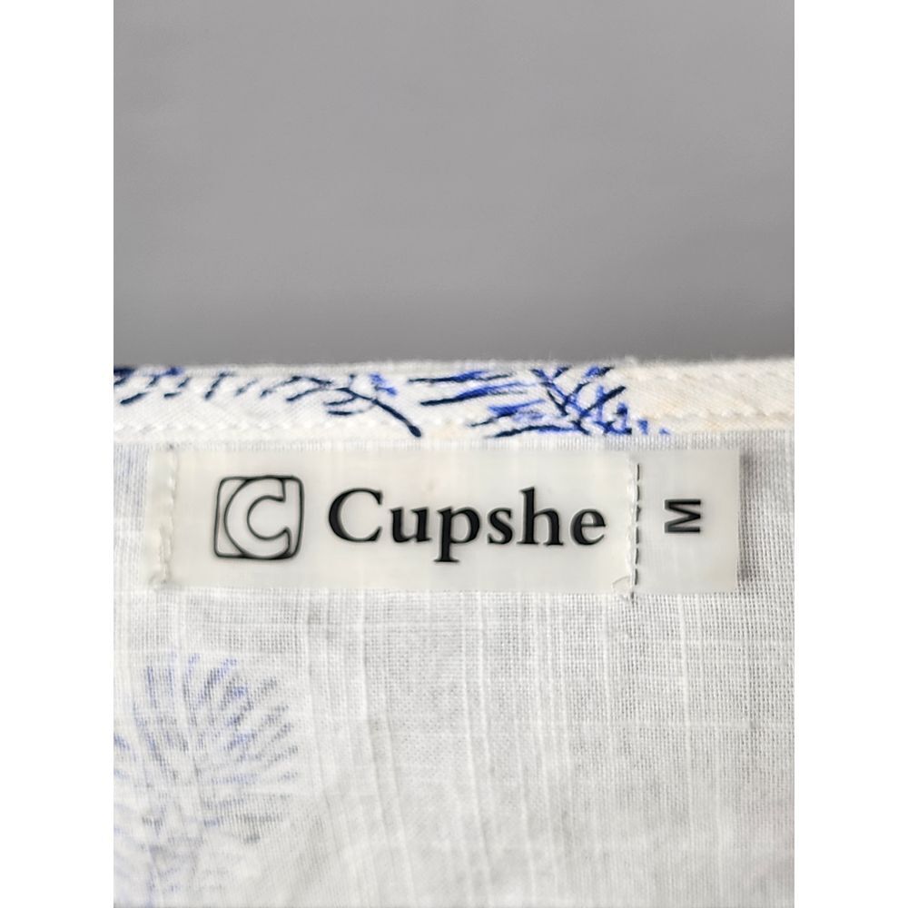 Cupshe blouse size M Cotton blend blouse with crochet details Sleeve Ties - Picture 5 of 5